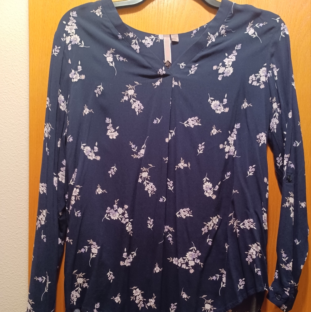 Black floral blouse